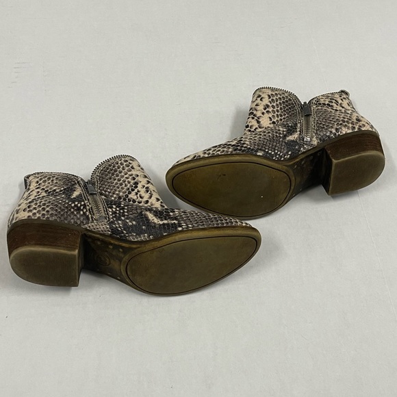 Lucky Brand Bartalino Snake Print Leather Booties - Size 7 - Picture 8 of 9